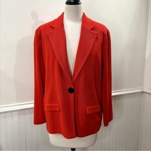 Exclusively Misook Red Orange Knit Blazer, size XL